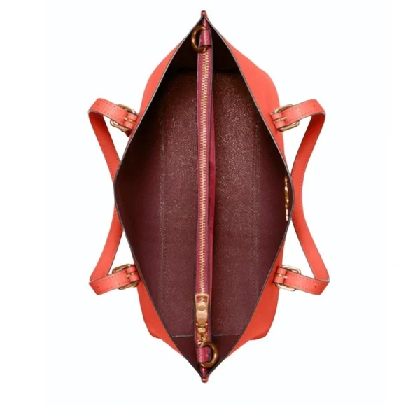 NWT COACH Im/Mango/Wine Leather Tote Bag - Picture 4 of 9